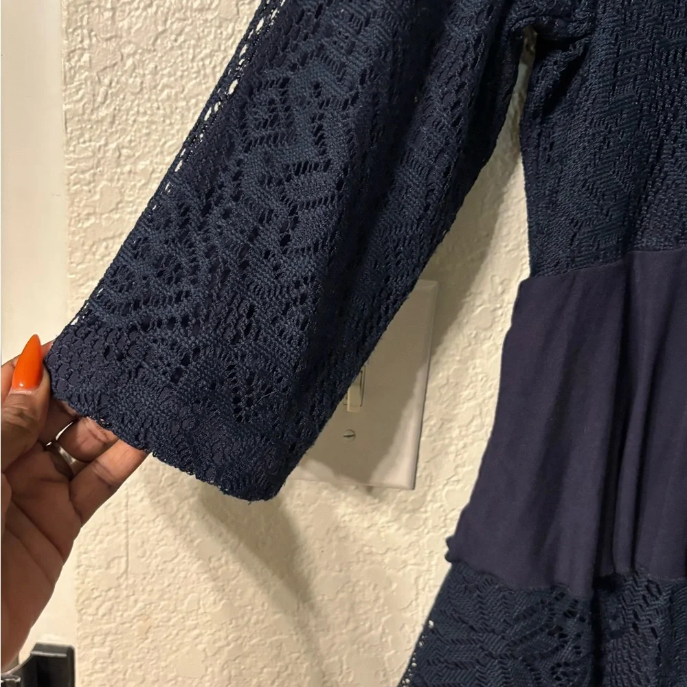 Dainty Jewells Navy blue Layered 3/4 Sleeve Dress Maxi - Picture 5 of 5